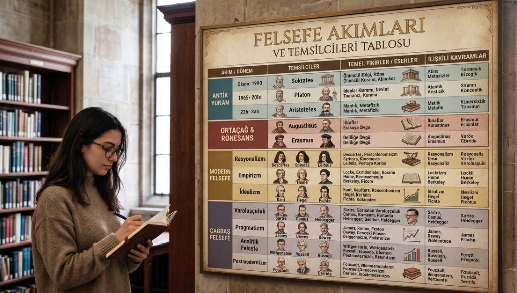 Felsefe akımları ve temsilcileri tablosu