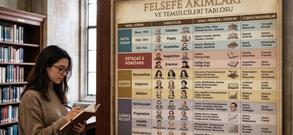 Felsefe akımları ve temsilcileri tablosu